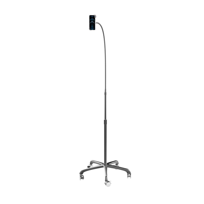 Heavy-Duty Rolling Floor Stand with Gooseneck and Phone Holder