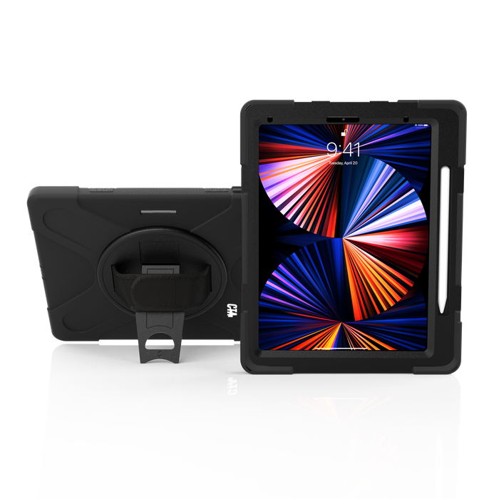 Protective Case with Built-in Kick Stand and Hand Strap for iPad 12.9