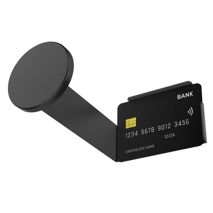 ID and Card Holder with Magnetic Attachment for Card Scanning (Black)