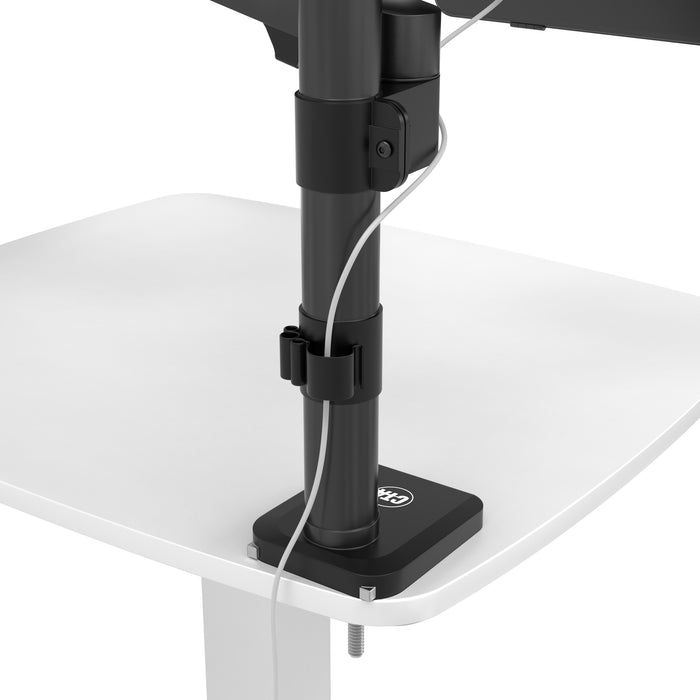 Height-Adjustable Rolling Desk with 2 Grommet VESA Mounts