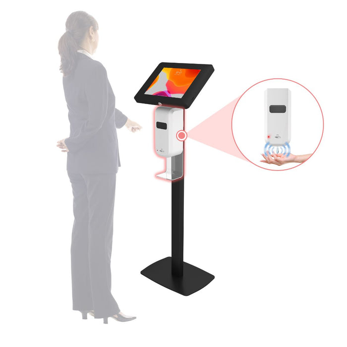 Premium Thin Profile Floor stand with Security Enclosure and Automatic Soap Dispenser